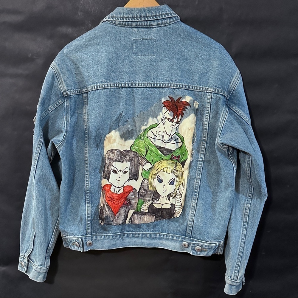 Custom Akira Toriyama Dragon Ball Z Androids Old Navy Denim Jacket Art Patch - Picture 11 of 16